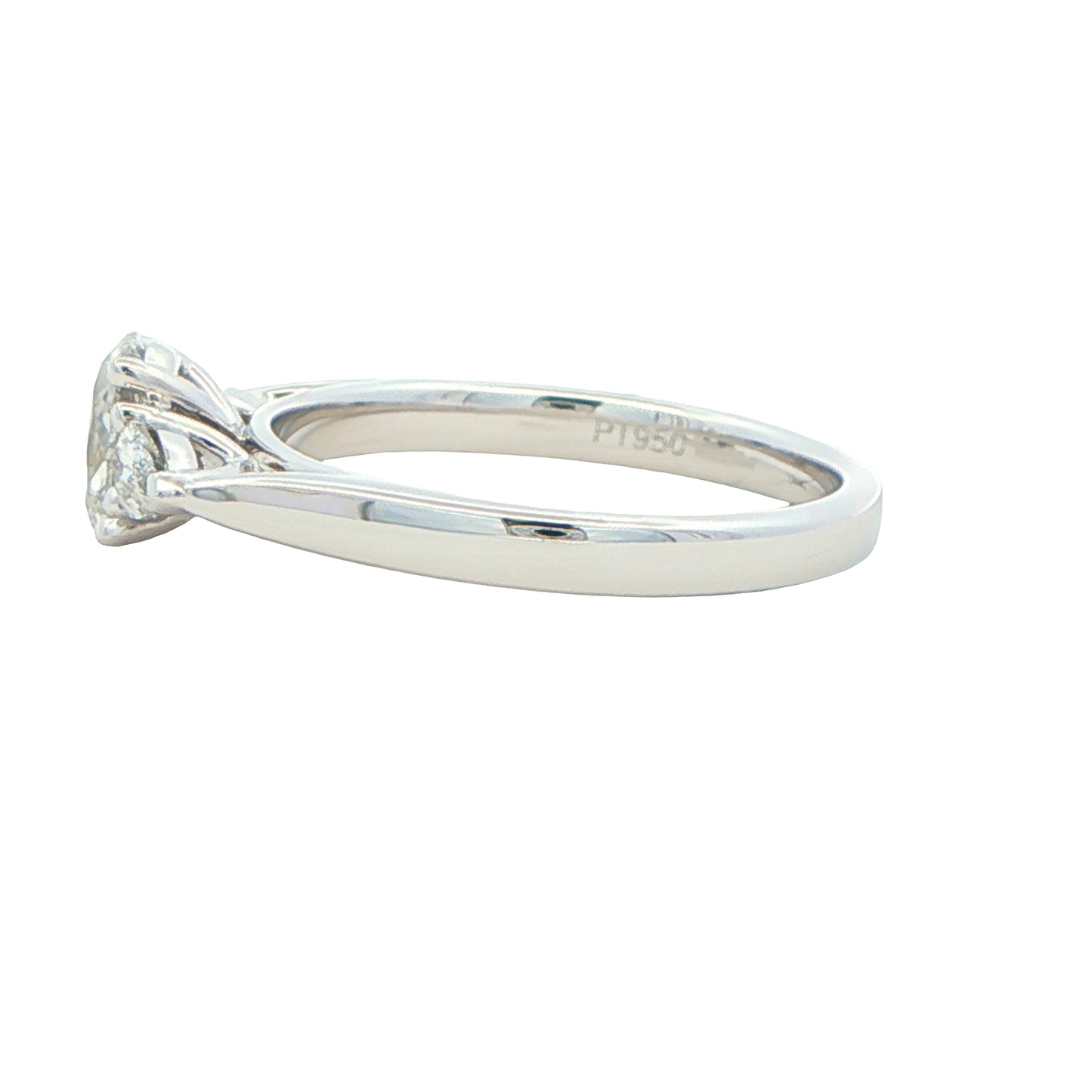 Platinum Oval and pear shaped diamond 3 stone ring - 1.00cts Gardiner Brothers