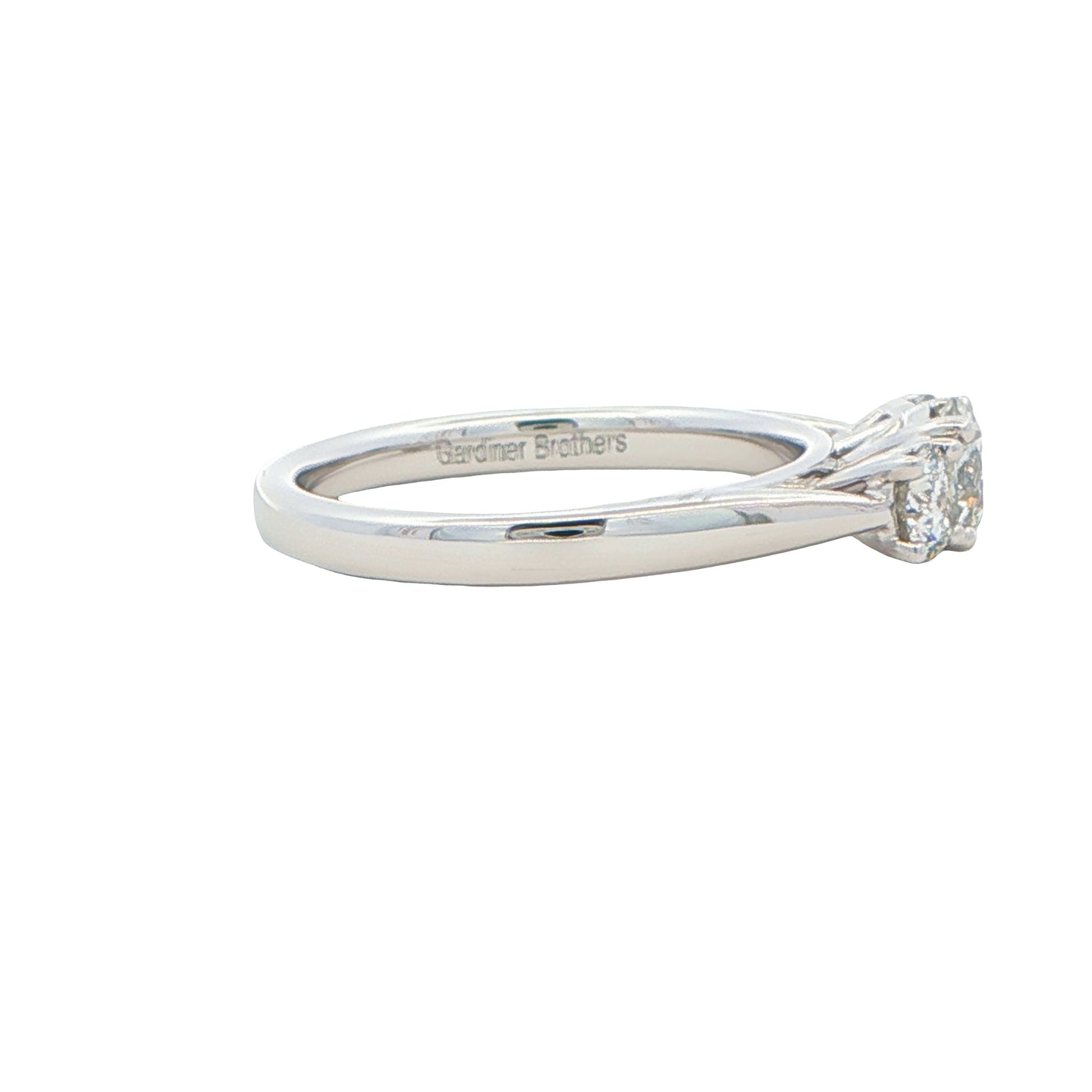 Platinum Round Brilliant Cut Diamond 3 Stone Ring - 0.70cts Gardiner Brothers