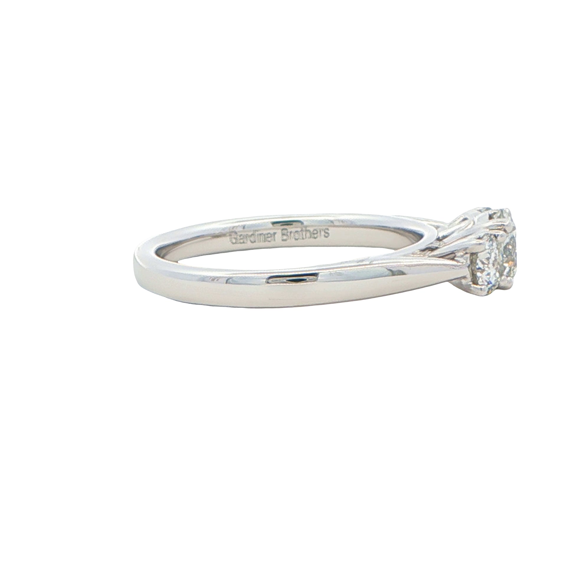 Platinum Round Brilliant Cut Diamond 3 Stone Ring - 0.70cts Gardiner Brothers