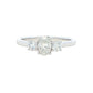 Platinum Oval and round brilliant cut diamond 3 stone ring - 0.80cts Gardiner Brothers