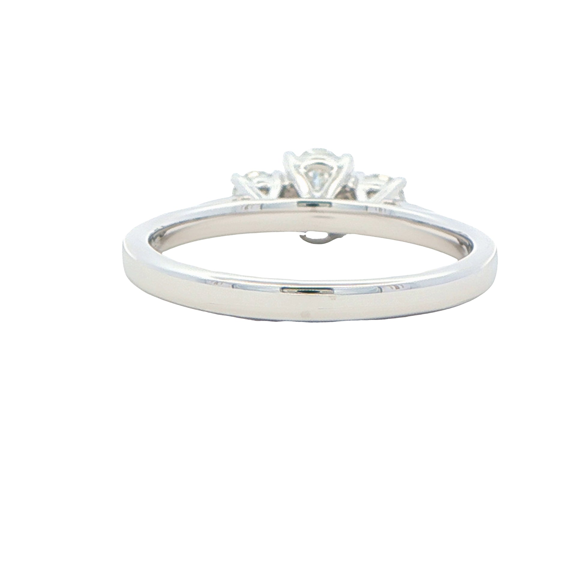 Platinum Oval and round brilliant cut diamond 3 stone ring - 0.80cts Gardiner Brothers