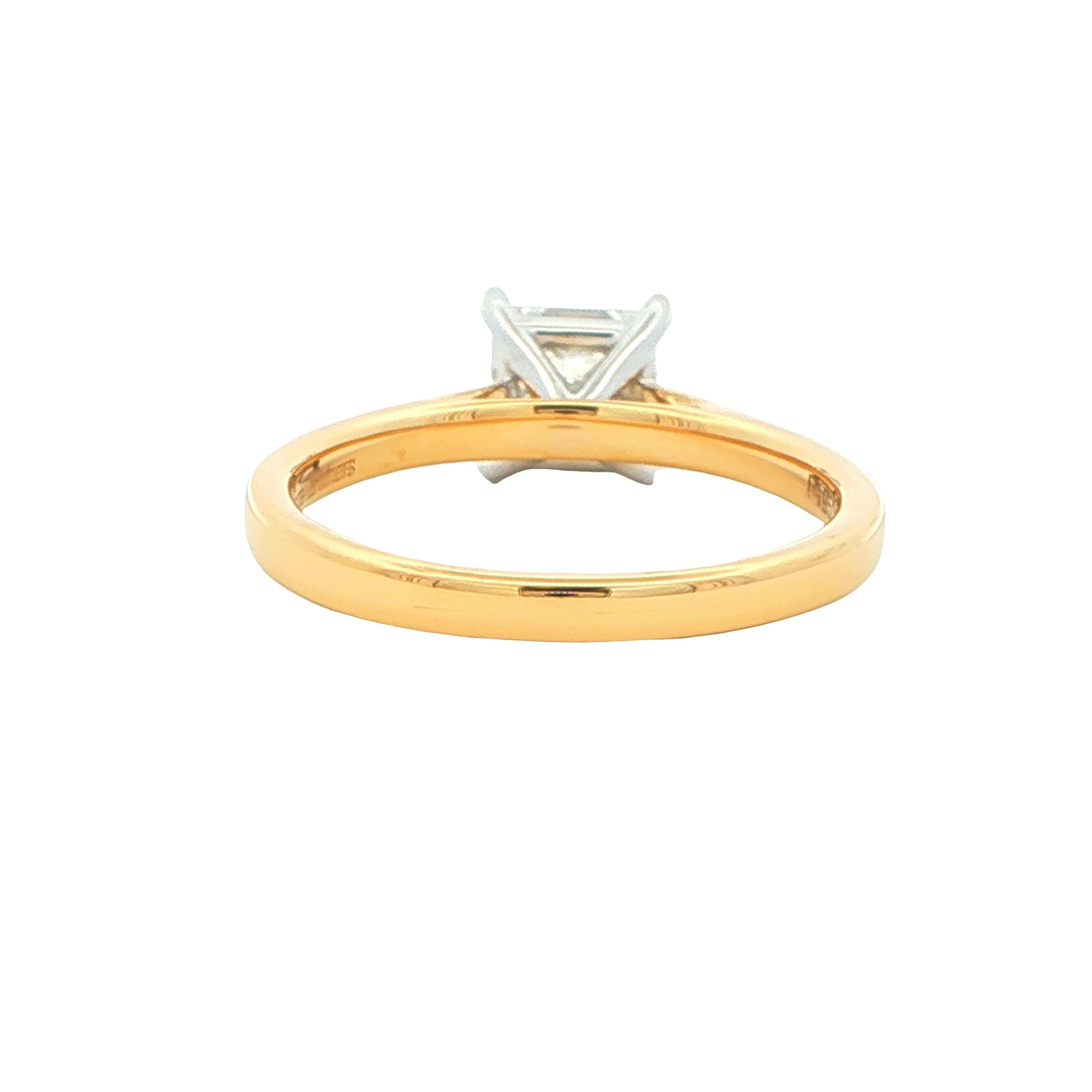Yellow Gold Princess Cut Diamond Solitaire Ring - 1.21cts Gardiner Brothers