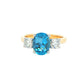 Aquamarine and Round Brilliant Cut Diamond 3 Stone Ring Gardiner Brothers