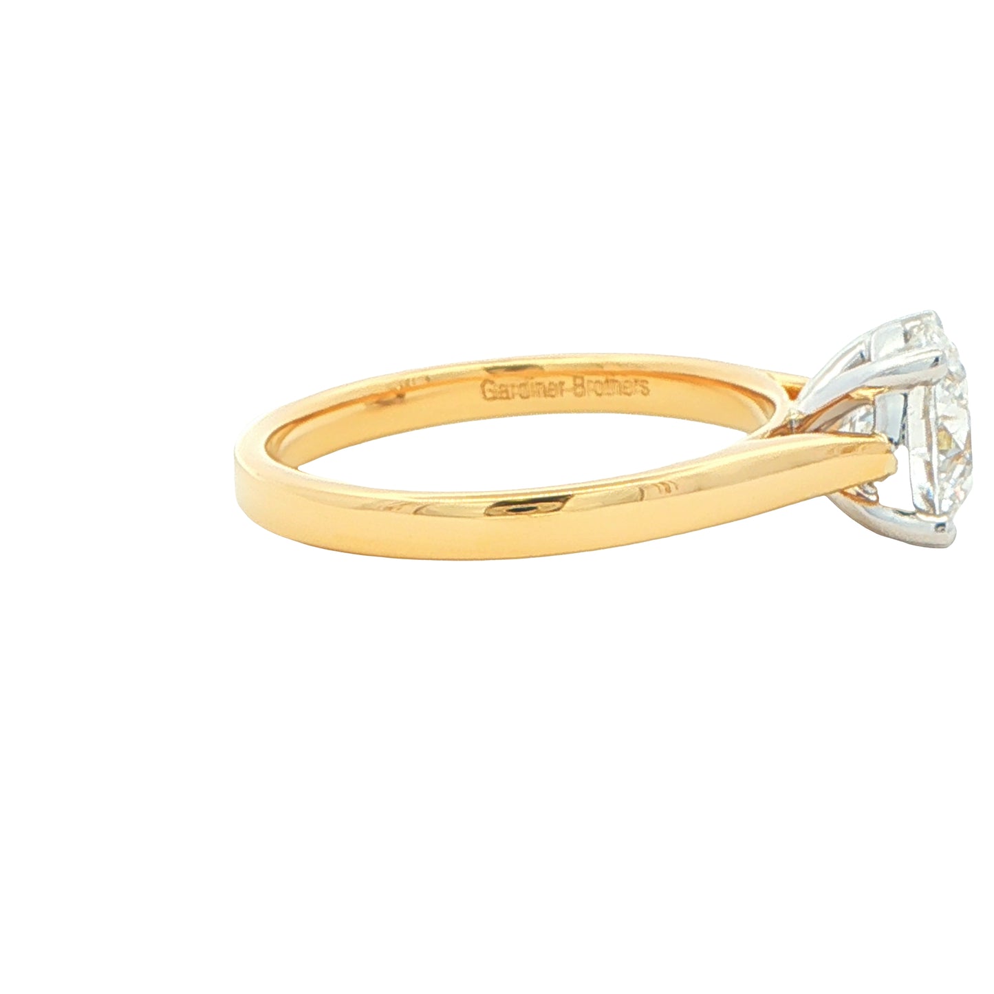 Yellow Gold Round Brilliant Cut Diamond Solitaire Ring - 1.50cts Gardiner Brothers