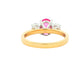 Pink Sapphire and Oval Shaped Diamond 3 Stone Ring Gardiner Brothers