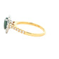 Pear Shaped Teal Sapphire and Round Brilliant Cut Diamond Halo Style Ring Gardiner Brothers