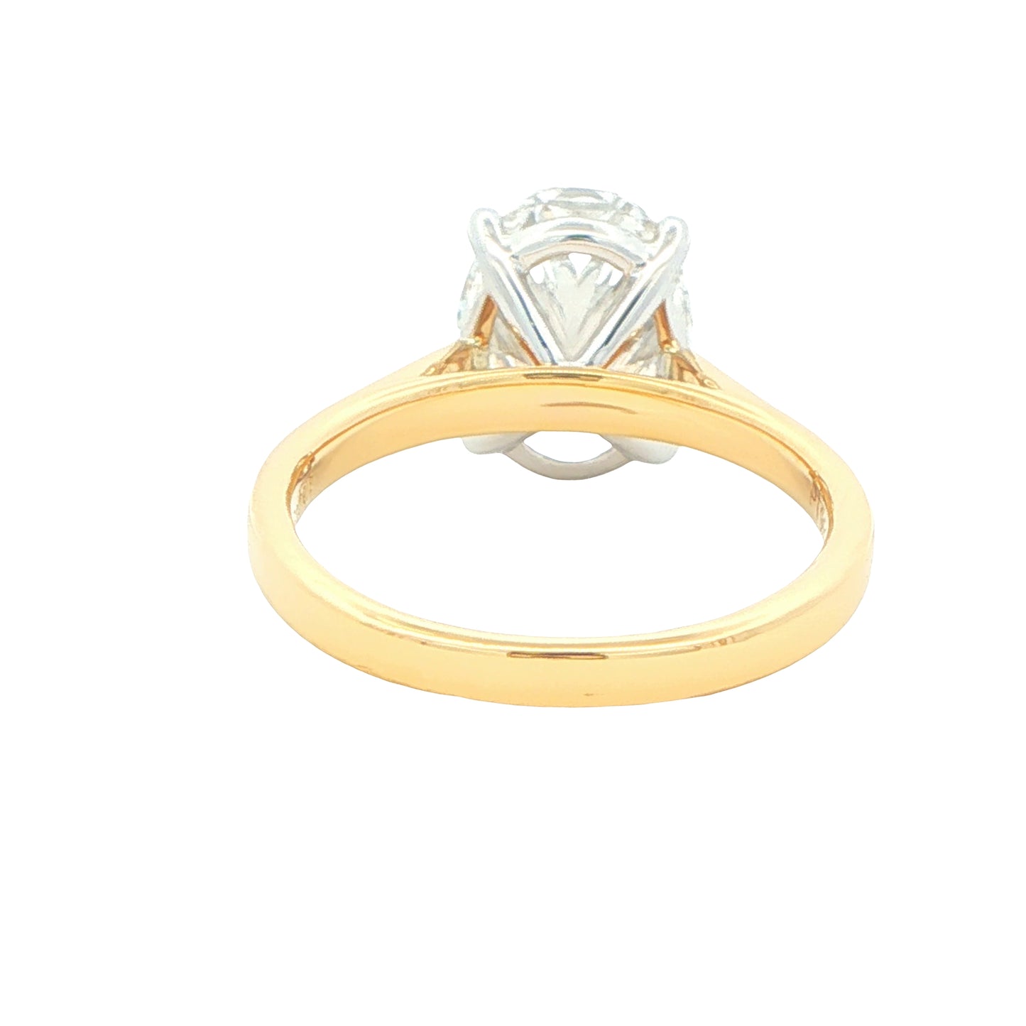 Lab Grown Oval Shaped Diamond Solitaire Ring - 3.02cts Gardiner Brothers