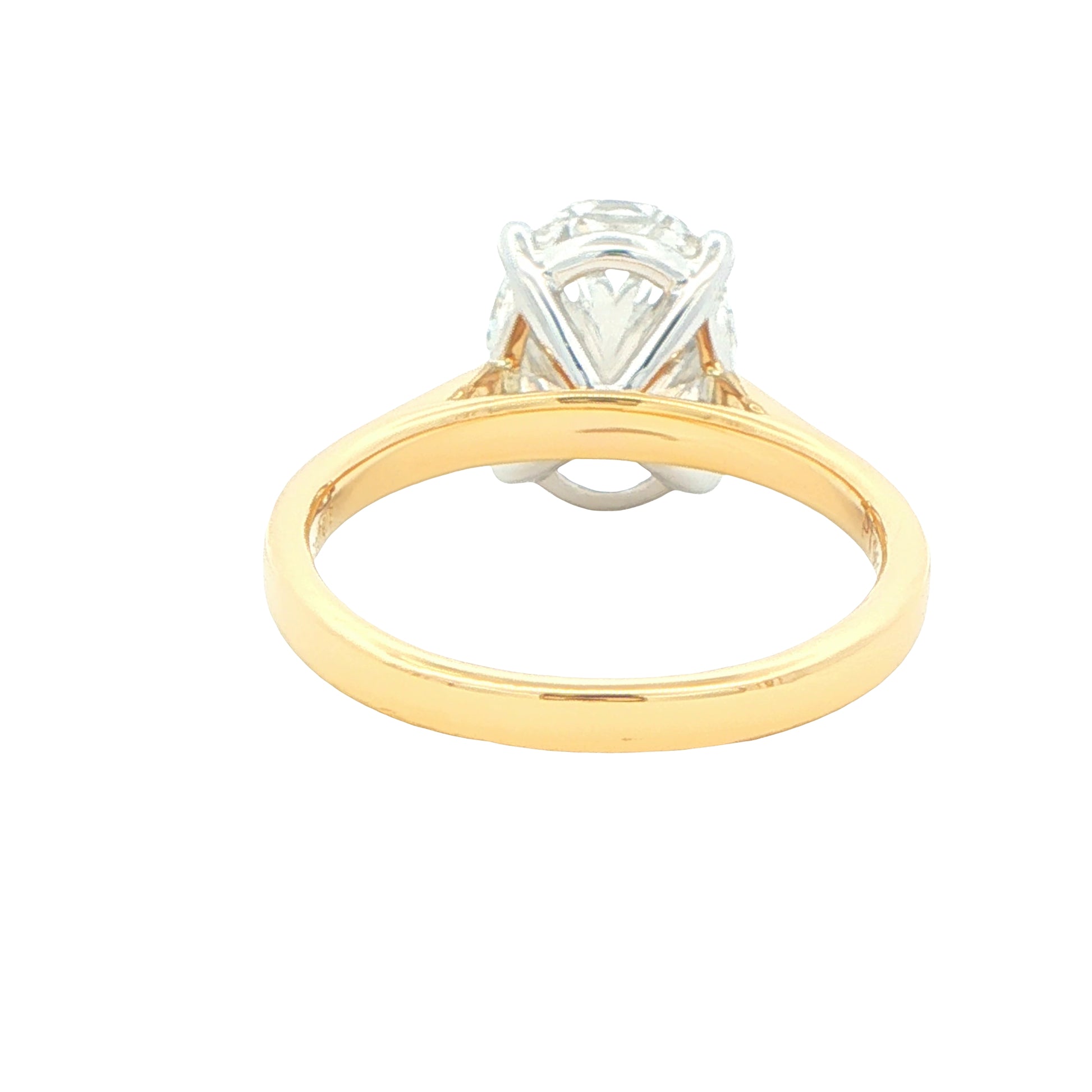 Lab Grown Oval Shaped Diamond Solitaire Ring - 3.02cts Gardiner Brothers