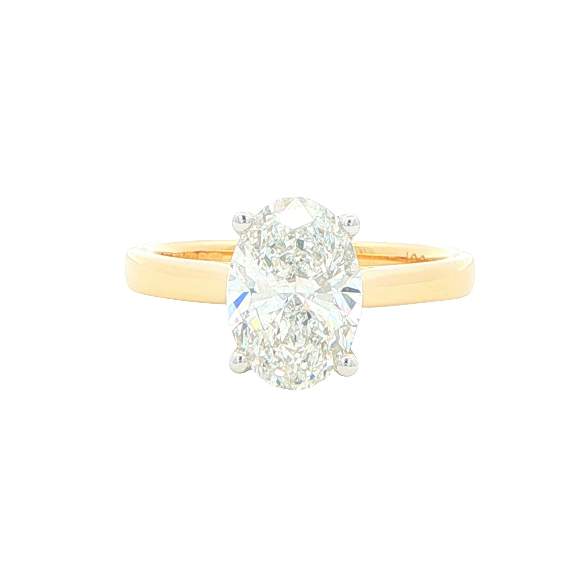 Lab Grown Oval Shaped Diamond Solitaire Ring - 2.00cts Gardiner Brothers