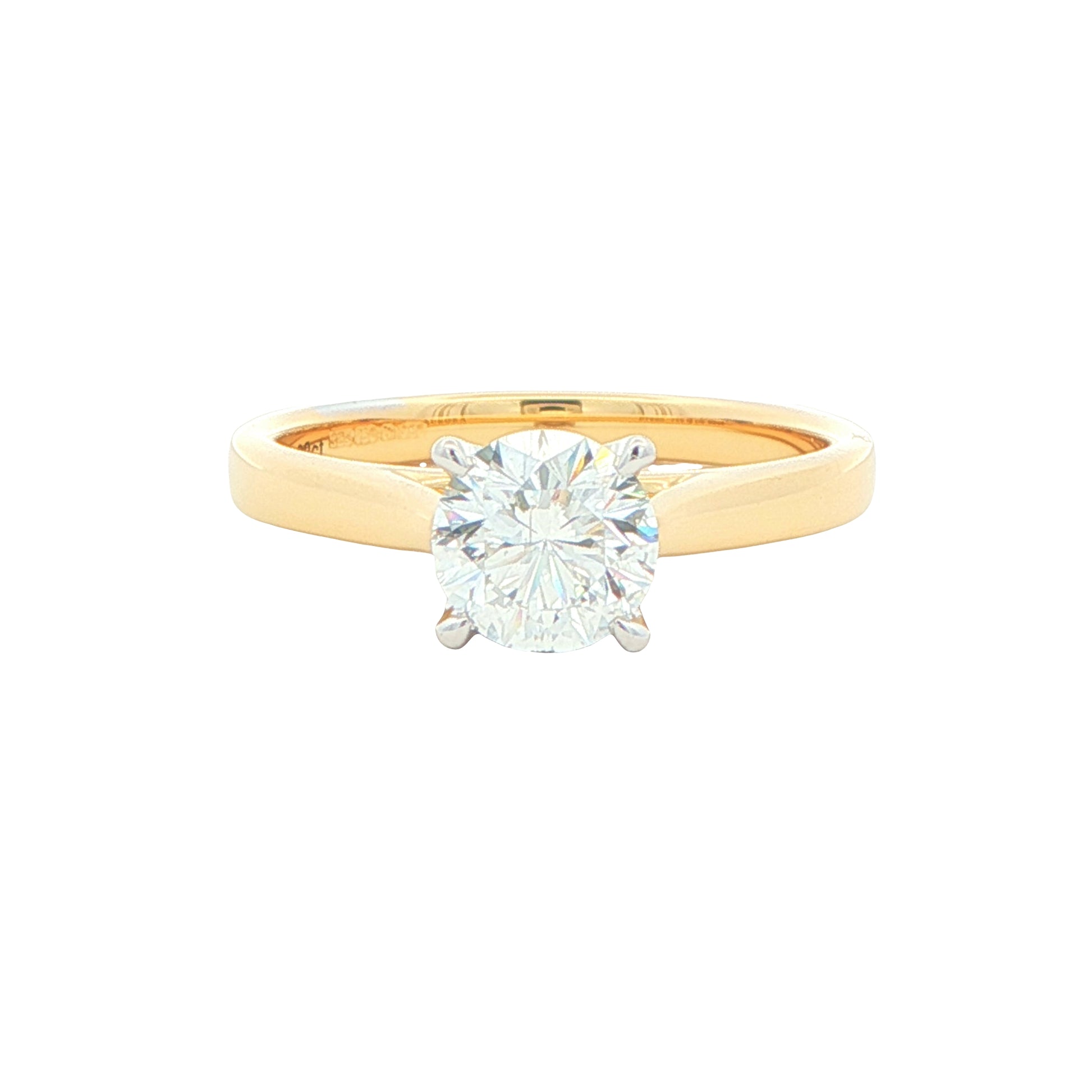Yellow Gold Aurora Cut Diamond Solitaire Ring - 0.92cts Gardiner Brothers