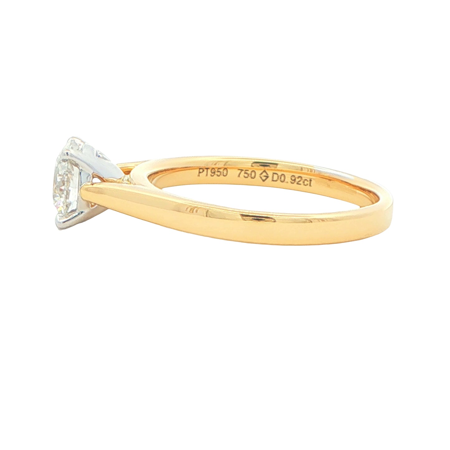 Yellow Gold Aurora Cut Diamond Solitaire Ring - 0.92cts Gardiner Brothers