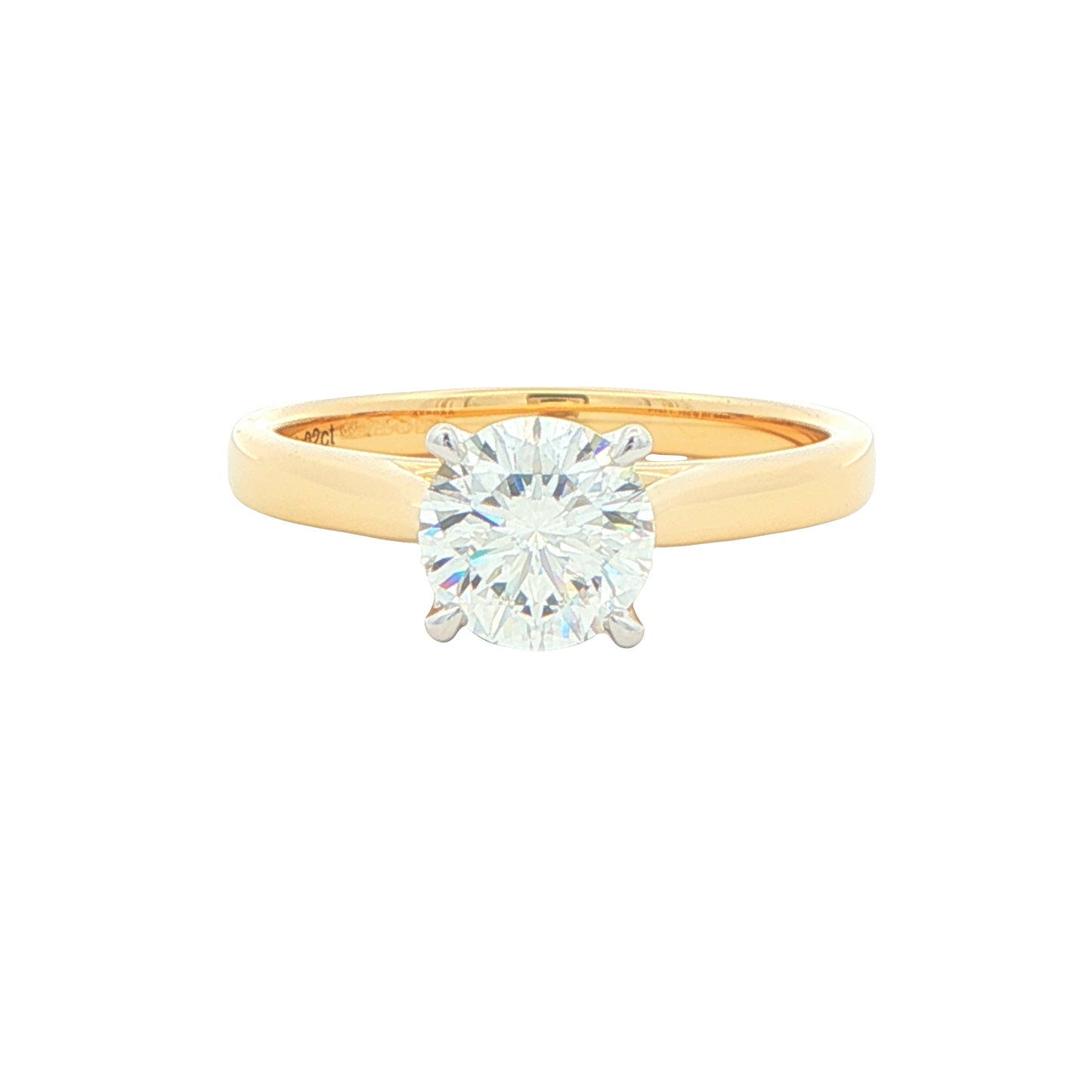 Yellow Gold Aurora Cut Diamond Solitaire Ring - 1.02cts Gardiner Brothers