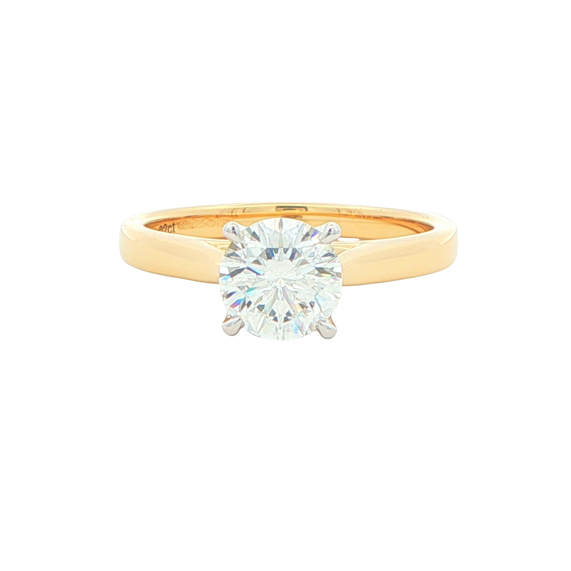 Yellow Gold Aurora Cut Diamond Solitaire Ring - 1.02cts Gardiner Brothers