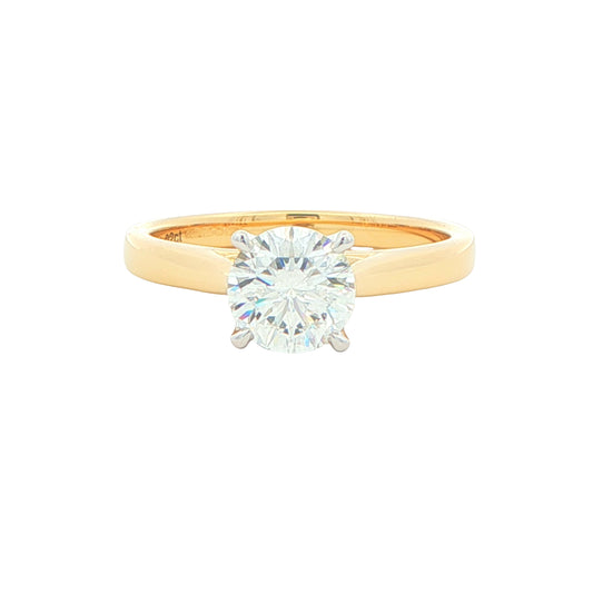 Yellow Gold Aurora Cut Diamond Solitaire Ring - 1.02cts Gardiner Brothers