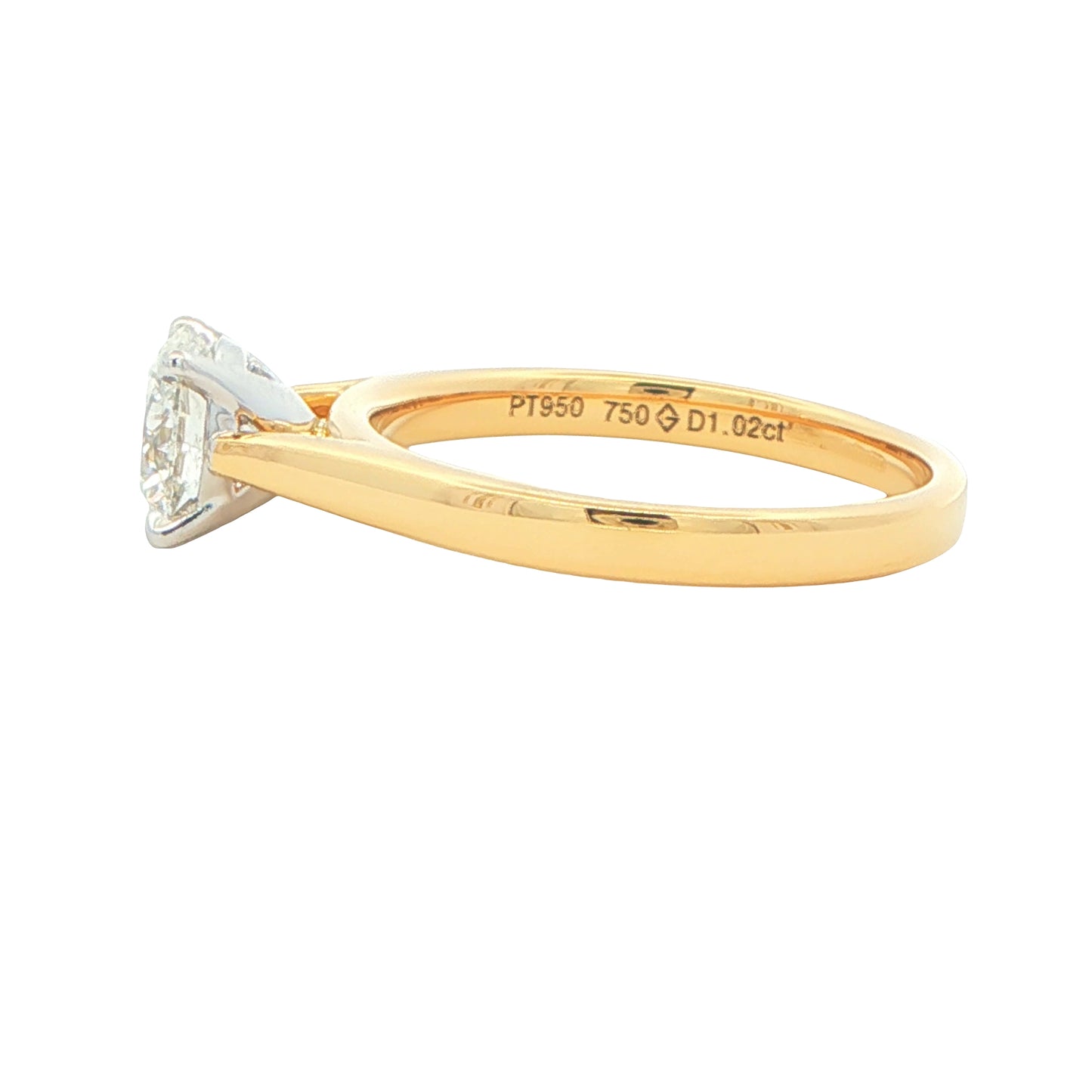 Yellow Gold Aurora Cut Diamond Solitaire Ring - 1.02cts Gardiner Brothers