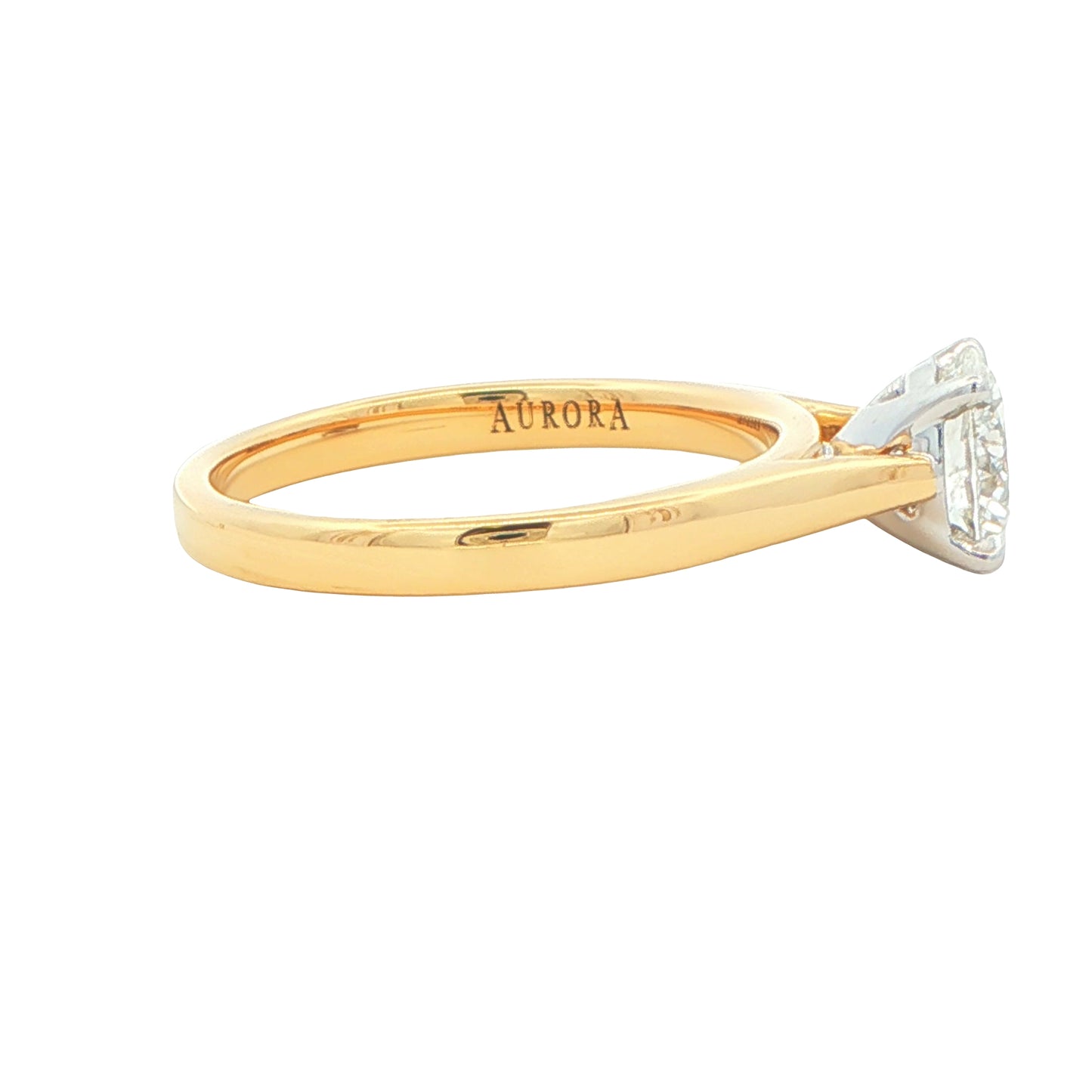 Yellow Gold Aurora Cut Diamond Solitaire Ring - 1.02cts Gardiner Brothers