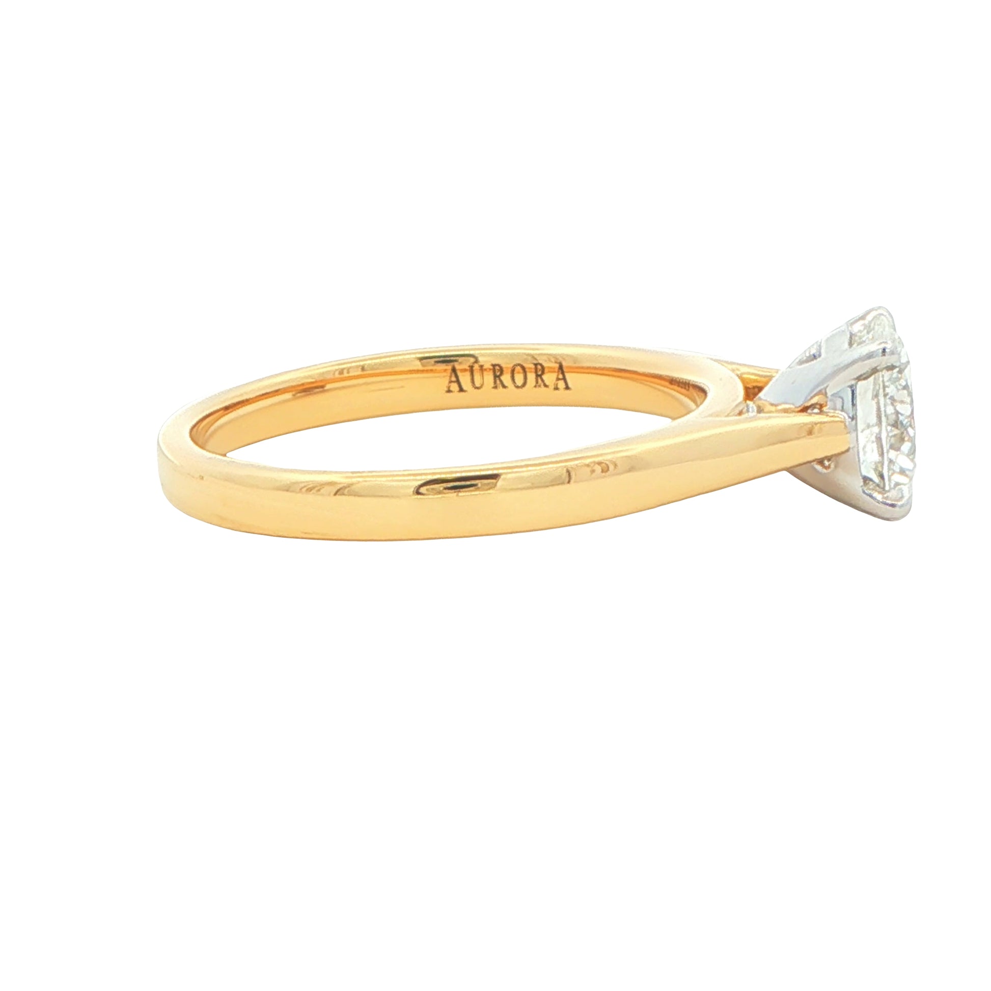 Yellow Gold Aurora Cut Diamond Solitaire Ring - 1.02cts Gardiner Brothers