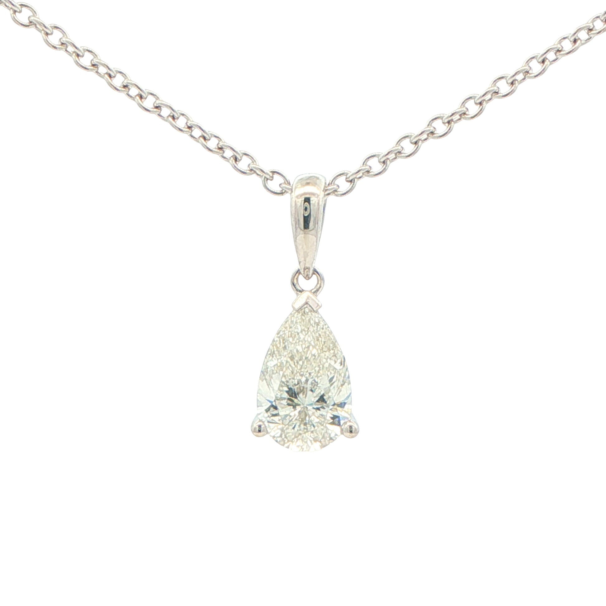 Aurora Pear Shaped Diamond Solitaire Pendant - 0.77cts Gardiner Brothers