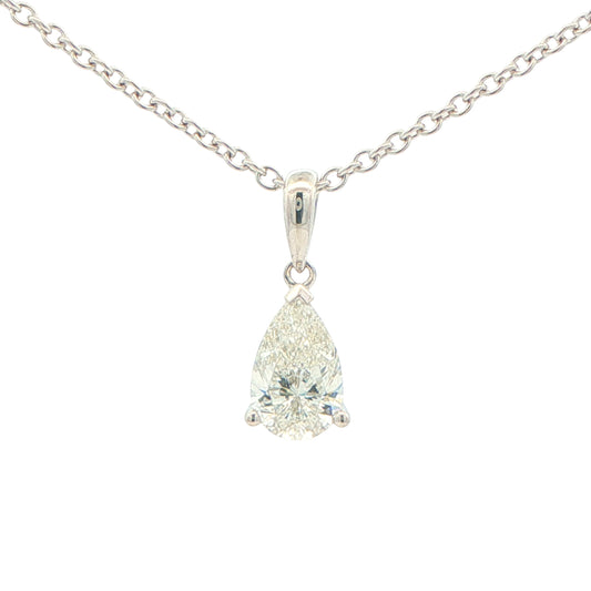 Aurora Pear Shaped Diamond Solitaire Pendant - 0.77cts Gardiner Brothers