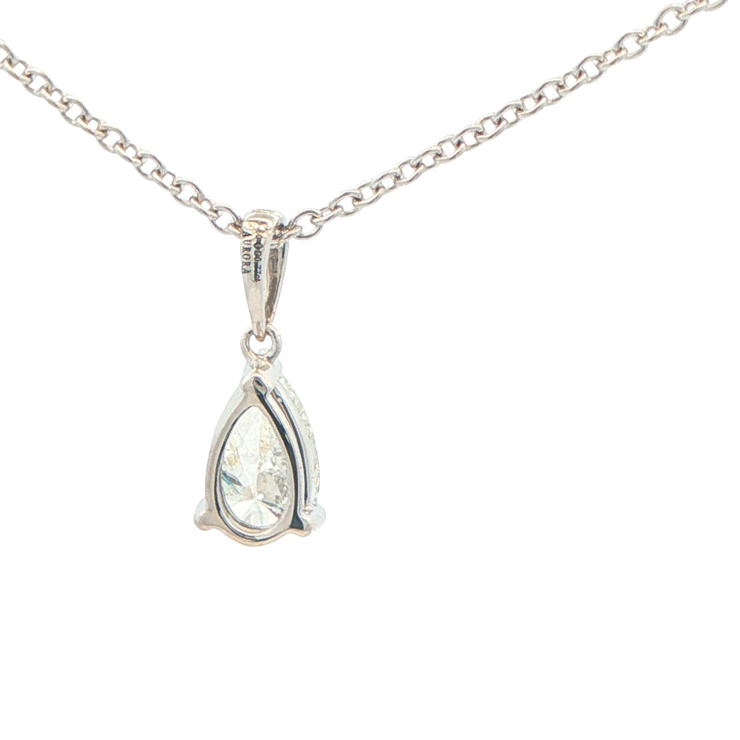 Aurora Pear Shaped Diamond Solitaire Pendant - 0.77cts Gardiner Brothers