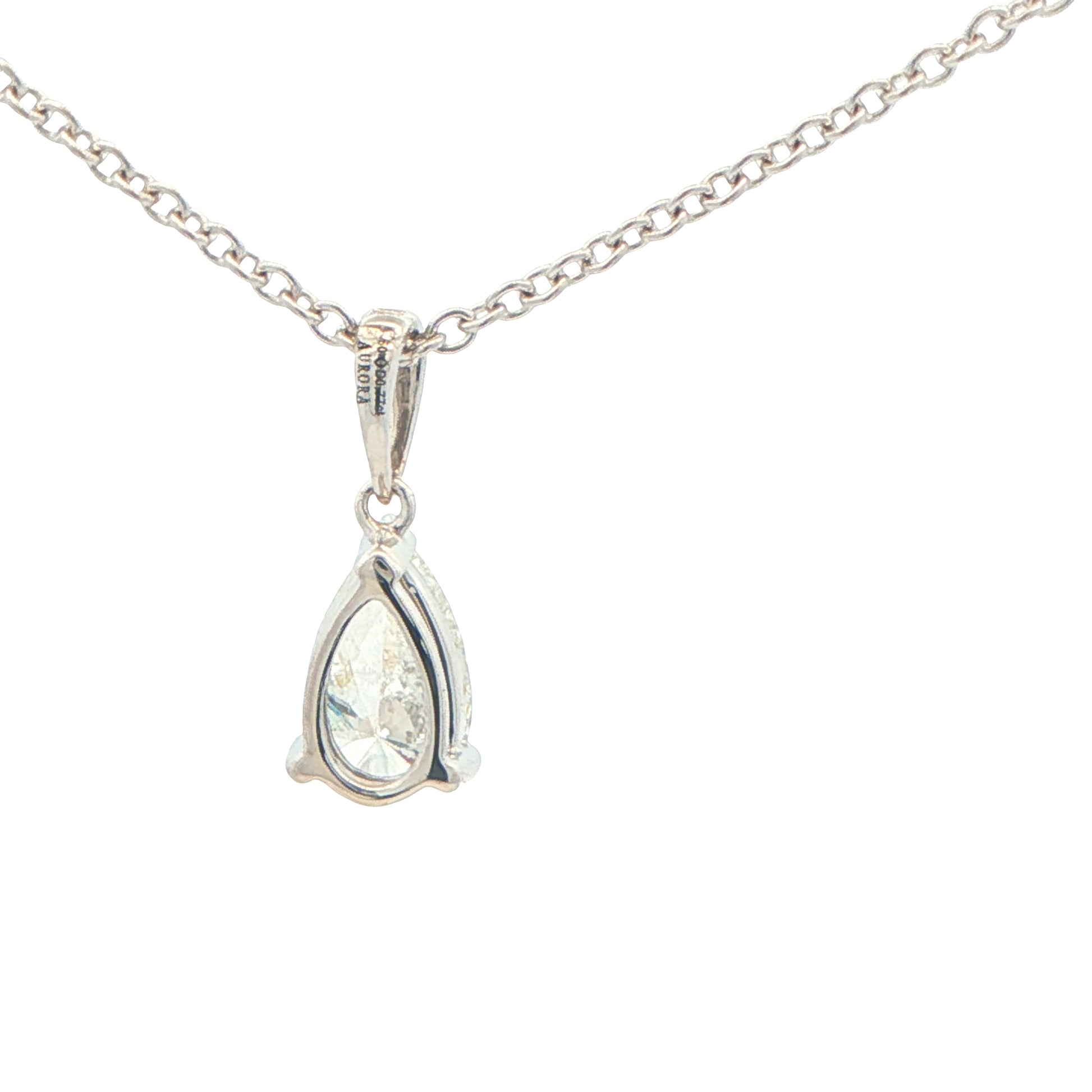 Aurora Pear Shaped Diamond Solitaire Pendant - 0.77cts Gardiner Brothers