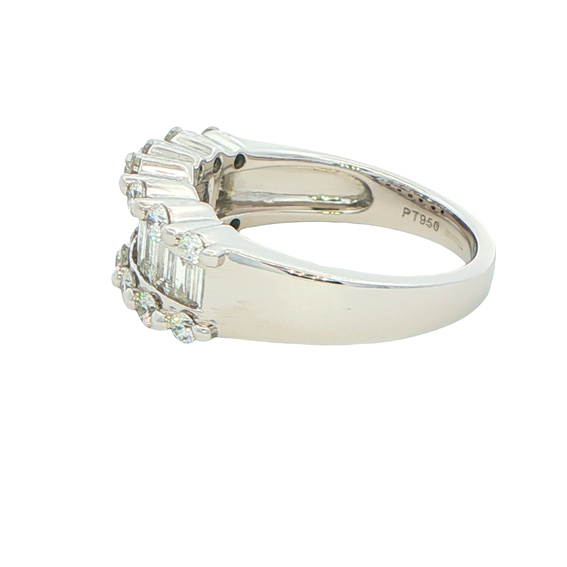 Round Brilliant and Baguette Cut Diamond Ring -1.40cts Gardiner Brothers