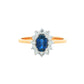 Sapphire and Round Brilliant Diamond Cluster Style Ring Gardiner Brothers