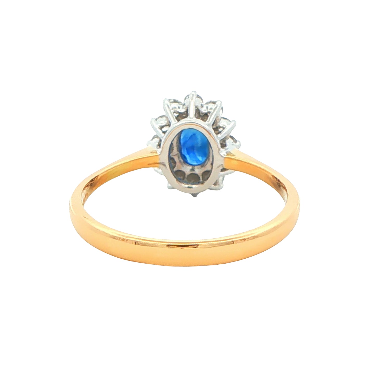 Sapphire and Round Brilliant Diamond Cluster Style Ring Gardiner Brothers