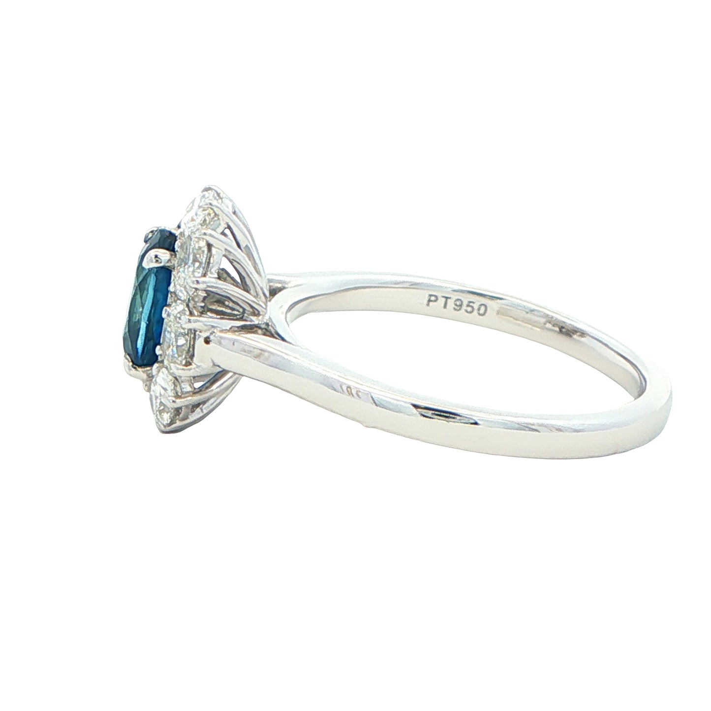 Oval Shaped Sapphire and Oval diamond cluster style ring Gardiner Brothers