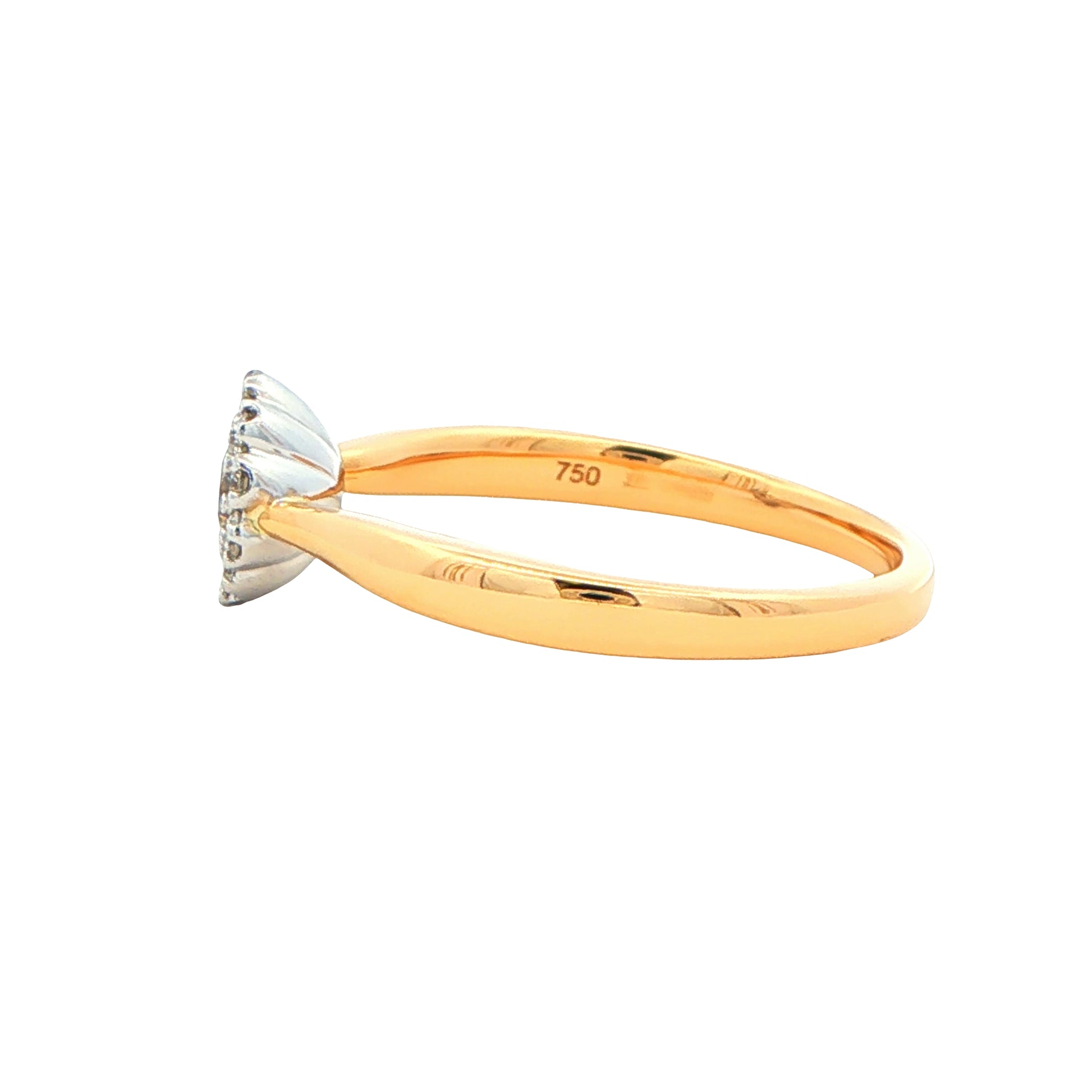 Yellow Gold Round Brilliant Cut Diamond Cluster Ring - 0.31cts gardiner-brothers