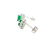 Emerald and Round Brilliant Cut Diamond Cluster Style Earrings Gardiner Brothers