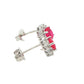 Ruby and Round Brilliant Cut Diamond Cluster Style Earrings Gardiner Brothers