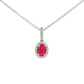 Ruby and Diamond Halo Style Drop Pendant Gardiner Brothers