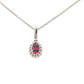Ruby and Diamond Halo Style Drop Pendant Gardiner Brothers