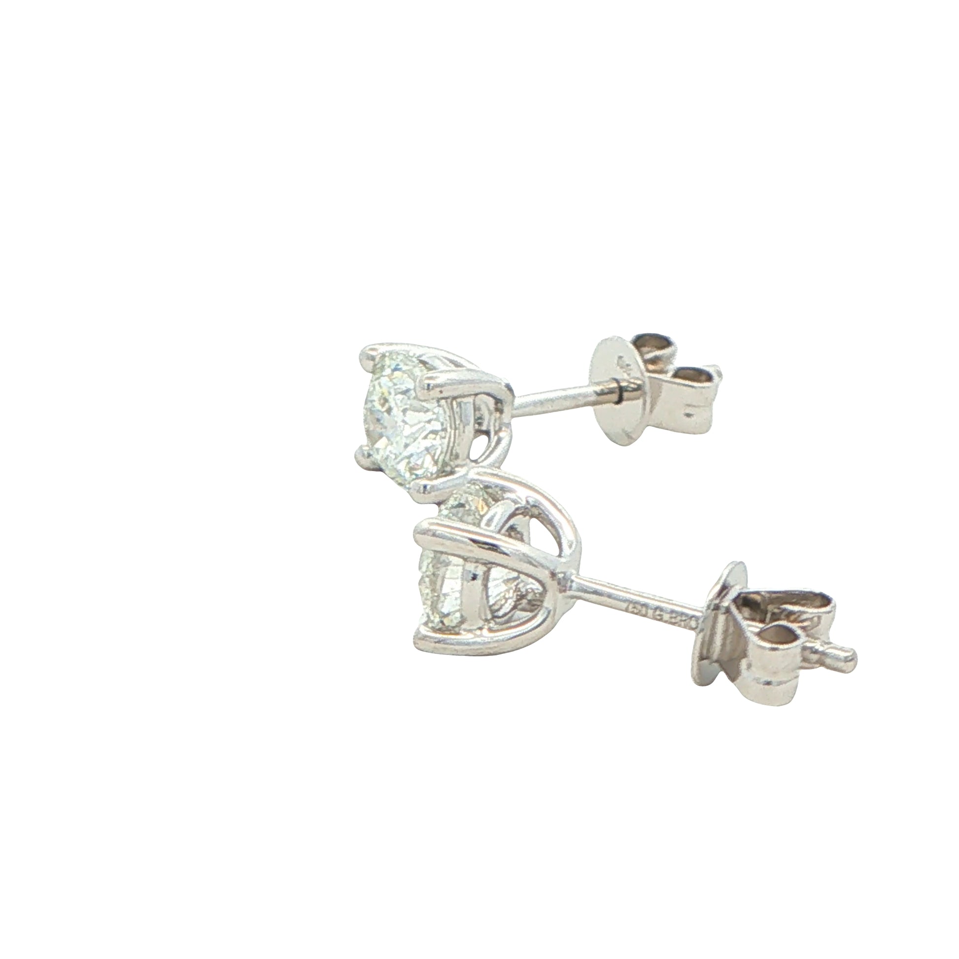 ROUND BRILLIANT CUT DIAMOND SOLITAIRE EARRINGS - 1.20cts Gardiner Brothers