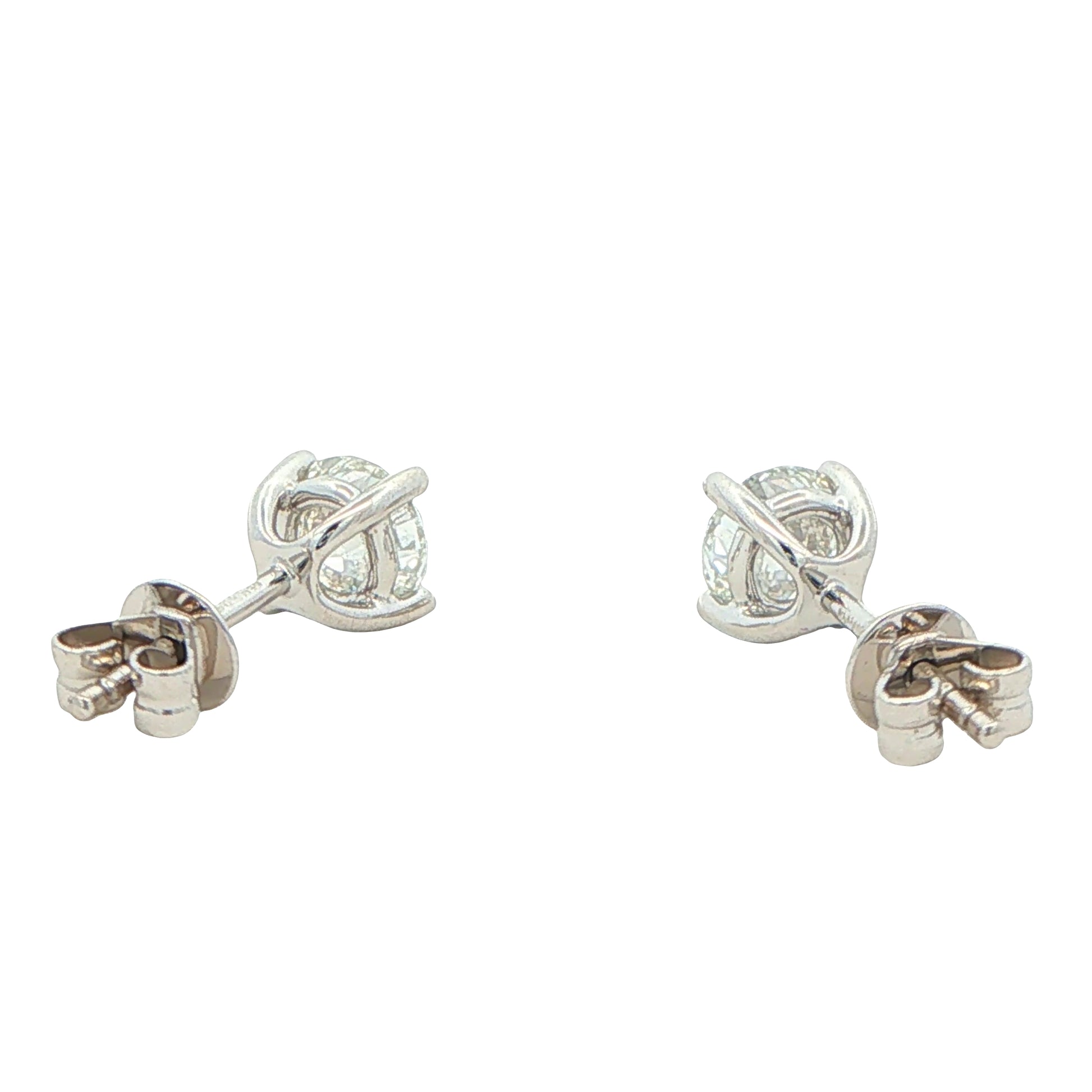 ROUND BRILLIANT CUT DIAMOND SOLITAIRE EARRINGS - 1.20cts Gardiner Brothers