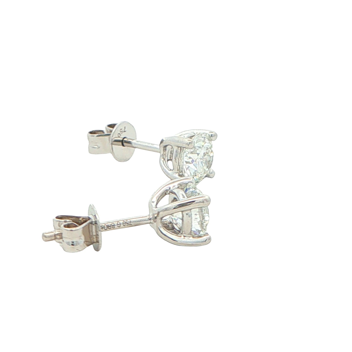 ROUND BRILLIANT CUT DIAMOND SOLITAIRE EARRINGS - 1.20cts Gardiner Brothers