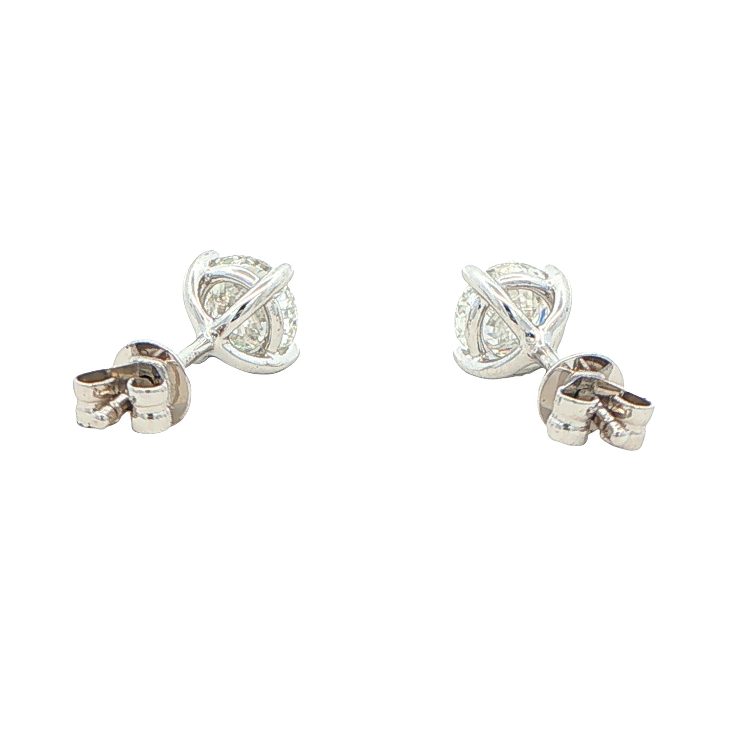 Round Brilliant Cut Diamond Solitaire Earrings - 1.40cts Gardiner Brothers