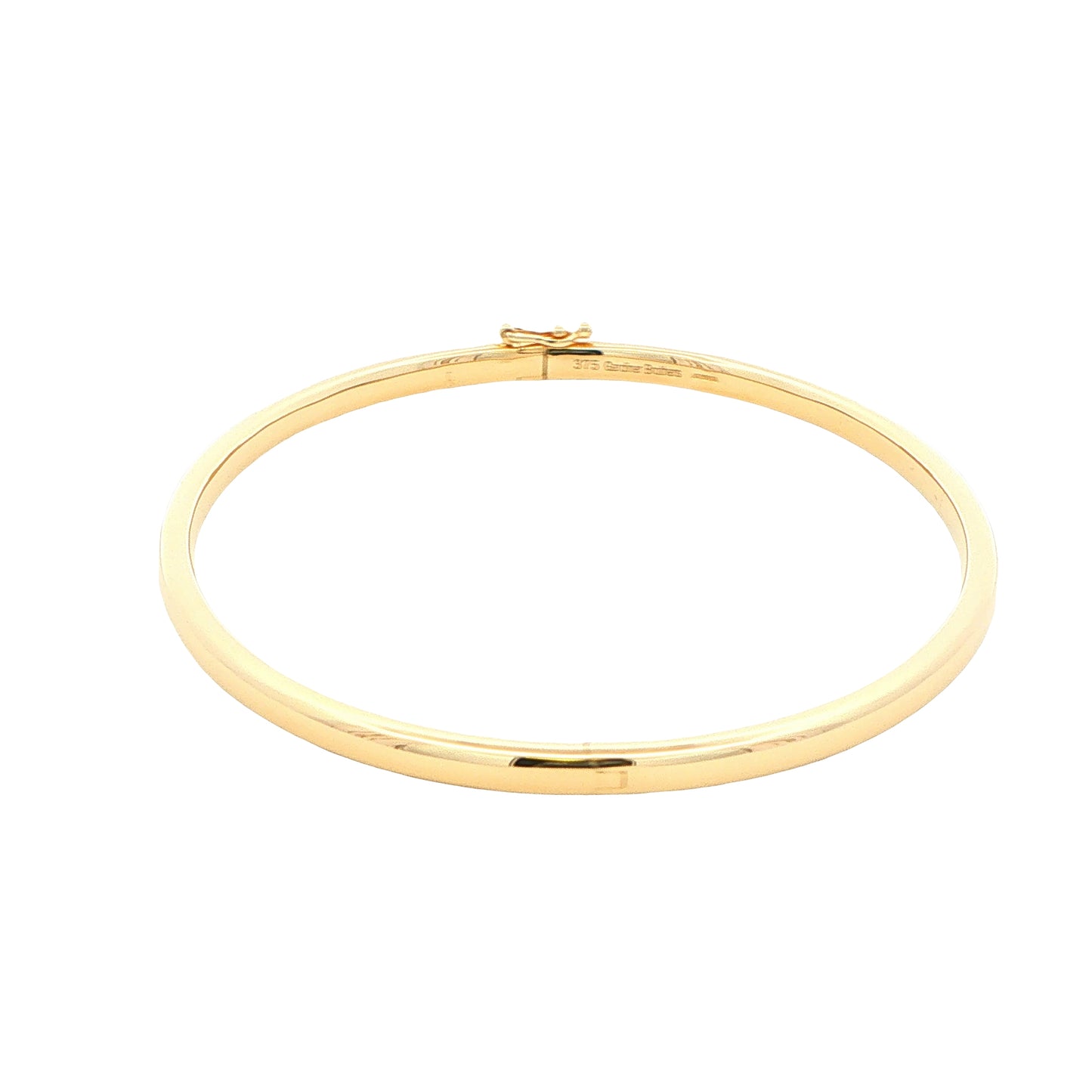 Yellow Gold 3mm Solid Bangle with a court profile Gardiner Brothers
