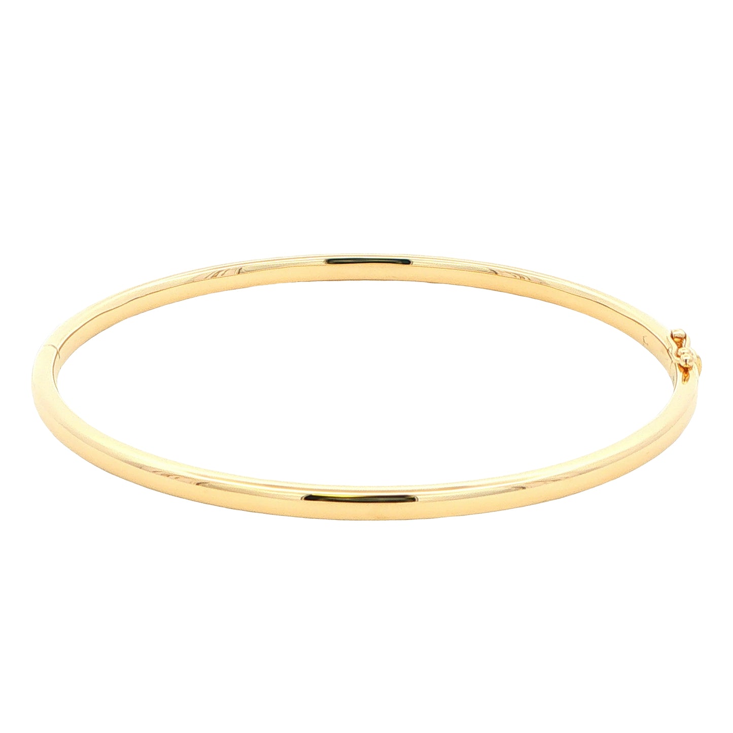 Yellow Gold 3mm Solid Bangle with a court profile Gardiner Brothers