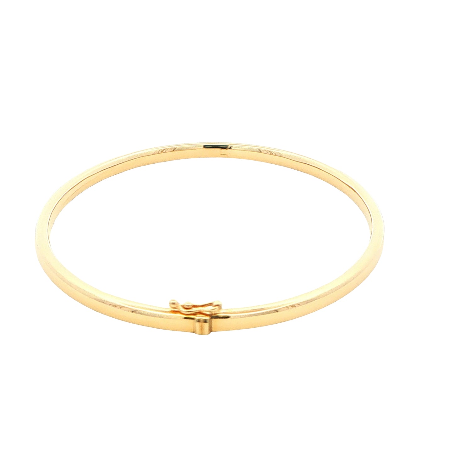 Yellow Gold 3mm Solid Bangle with a court profile Gardiner Brothers