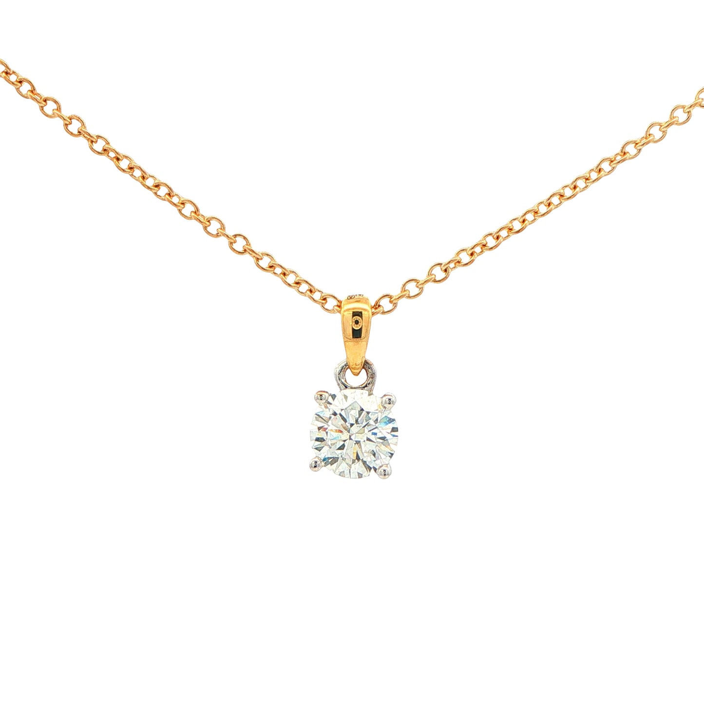 Round Brilliant Cut Diamond Solitaire Pendant - 0.70cts Gardiner Brothers