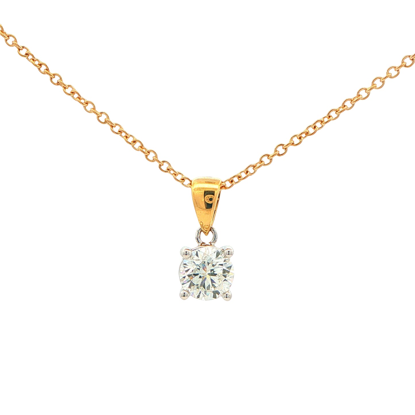 Round Brilliant Cut Diamond Solitaire Pendant - 0.90cts Gardiner Brothers