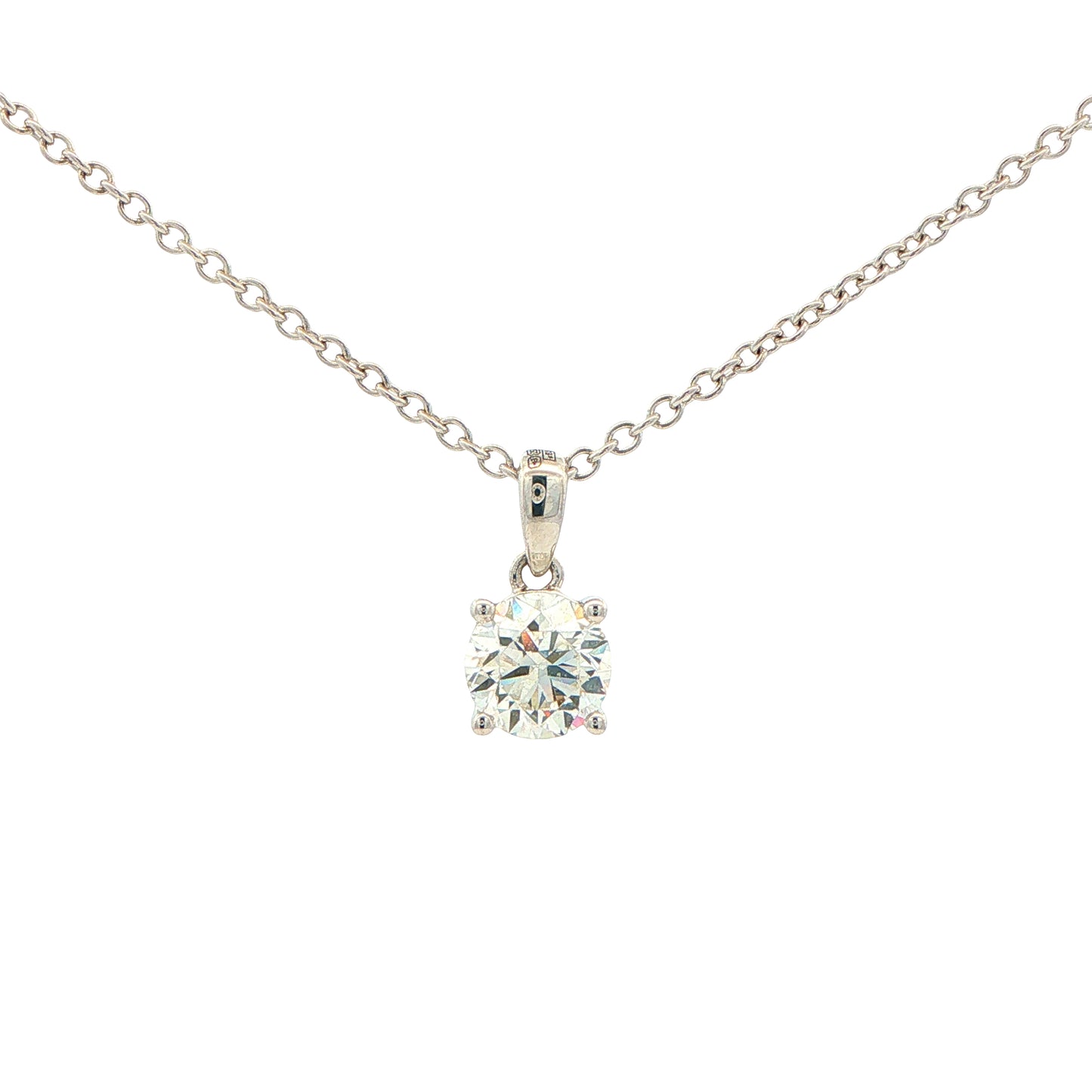 Round Brilliant cut Diamond Solitaire Pendant - 0.90cts Gardiner Brothers