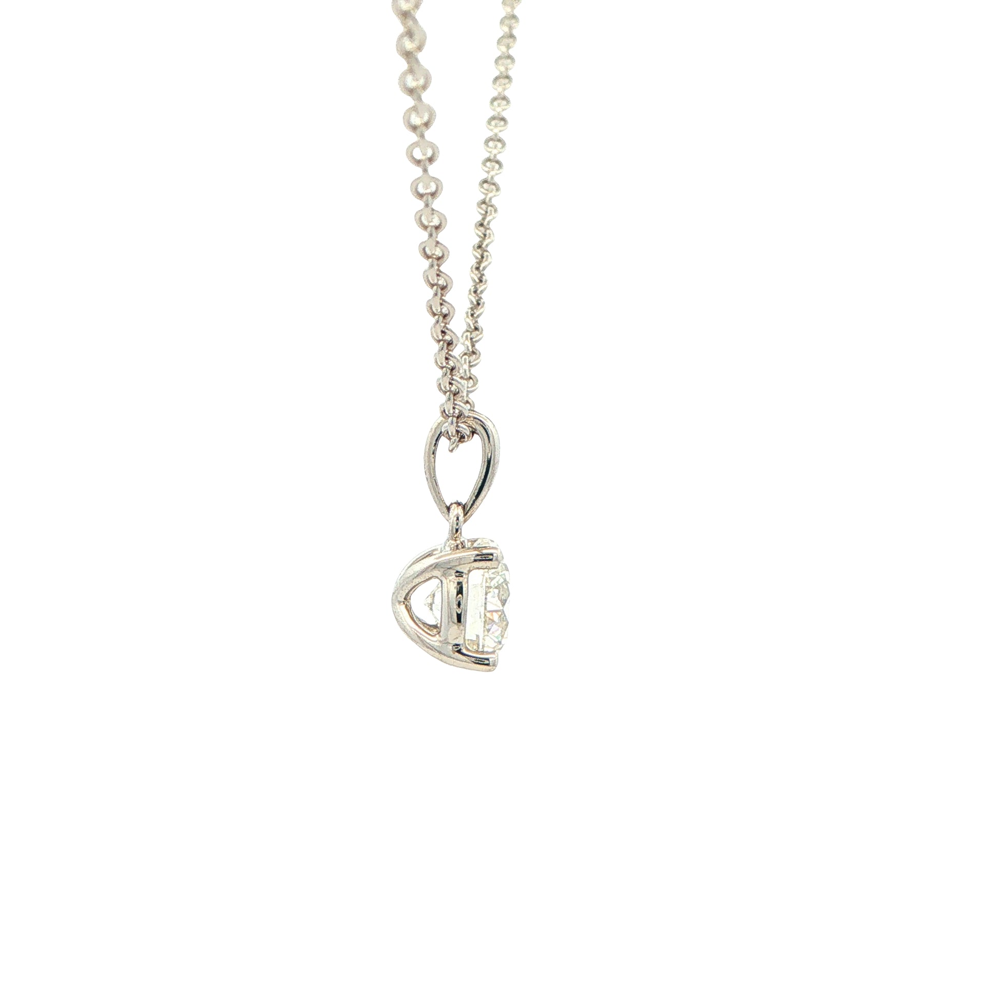 Round Brilliant cut Diamond Solitaire Pendant - 0.90cts Gardiner Brothers