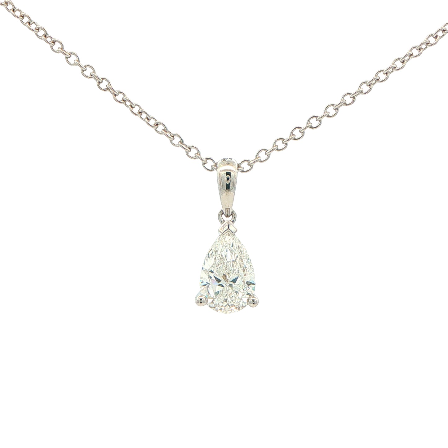 Pear Shaped Diamond Solitaire Pendant - 1.00cts Gardiner Brothers
