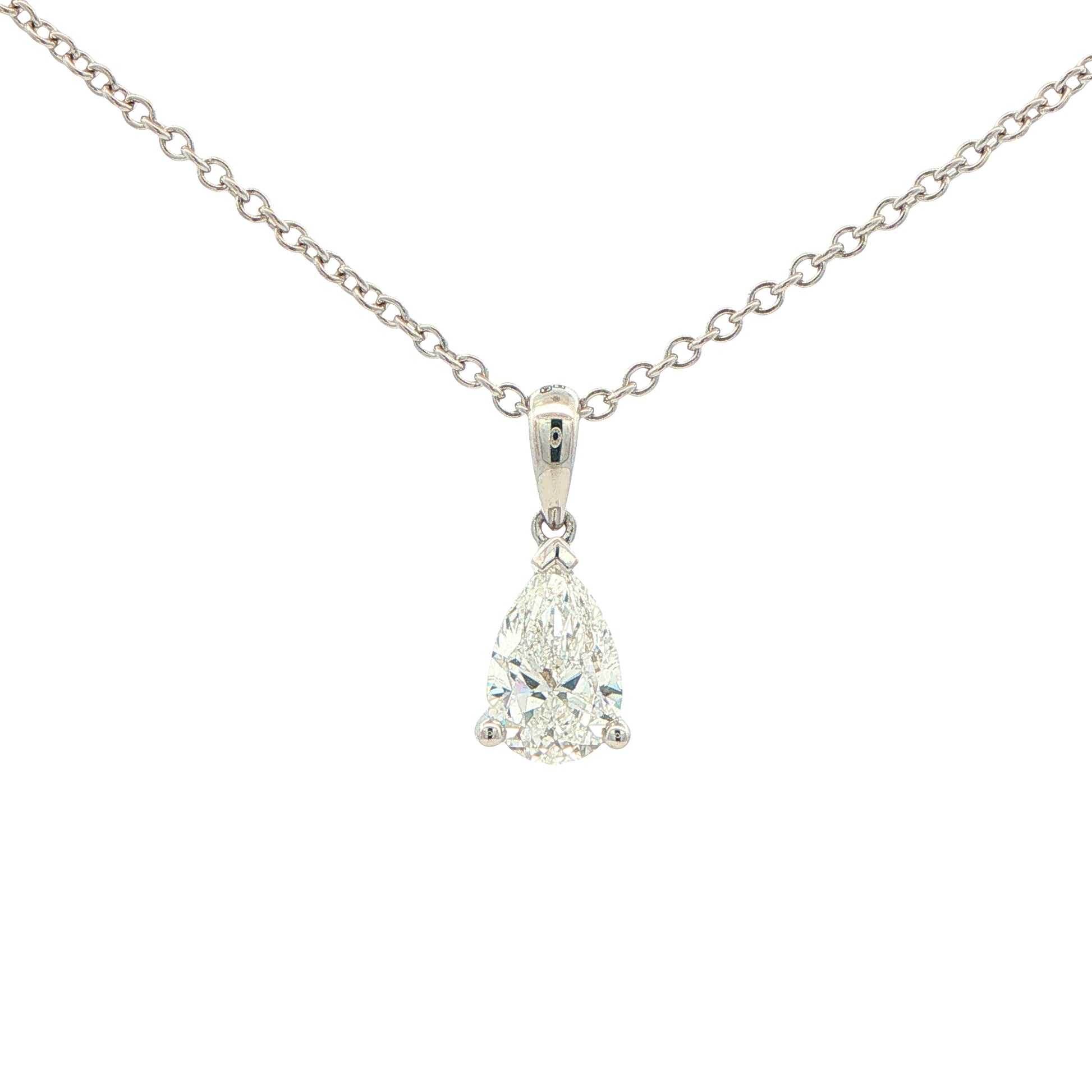 Pear Shaped Diamond Solitaire Pendant - 1.00cts Gardiner Brothers