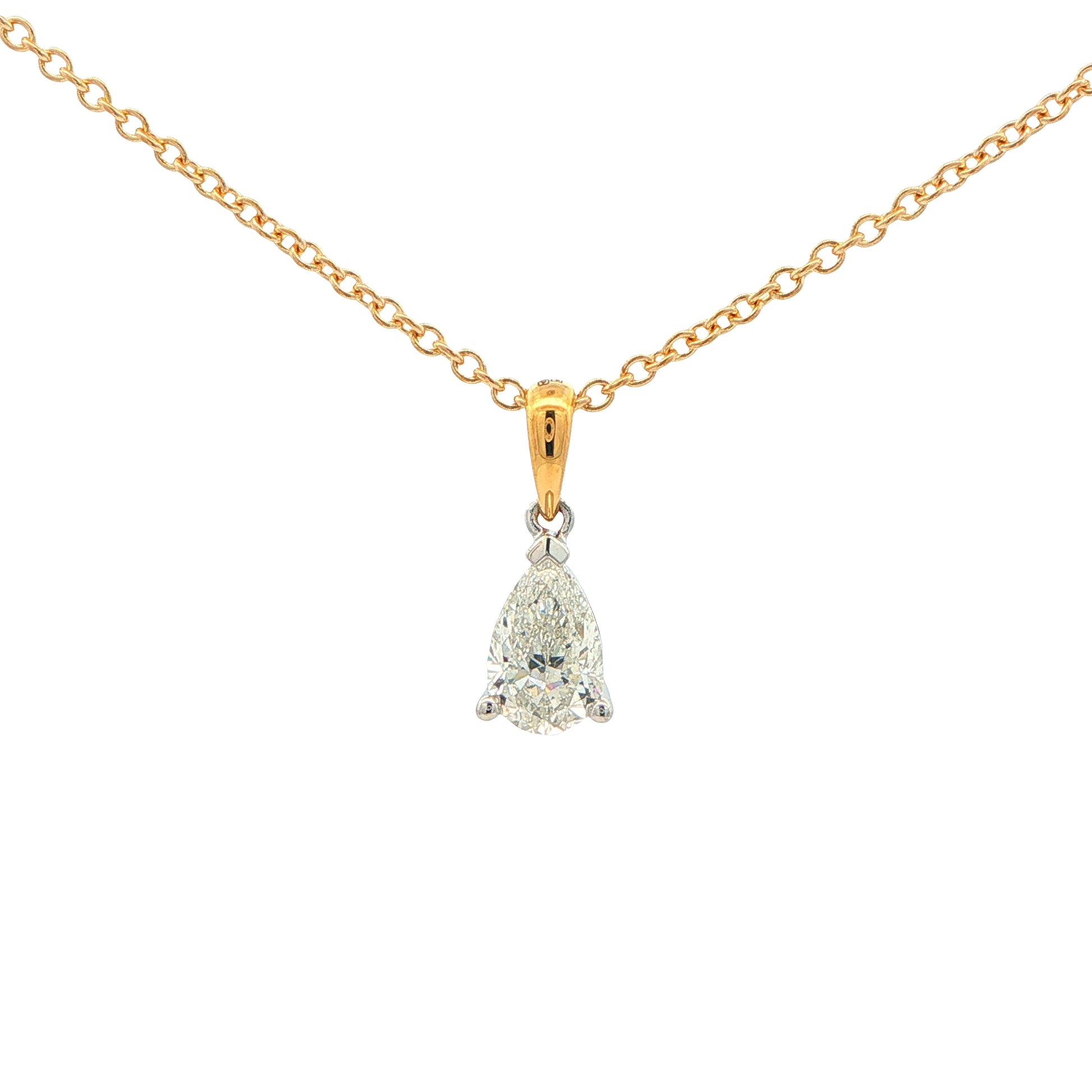 Pear Shaped Diamond Solitaire Pendant - 0.70cts Gardiner Brothers