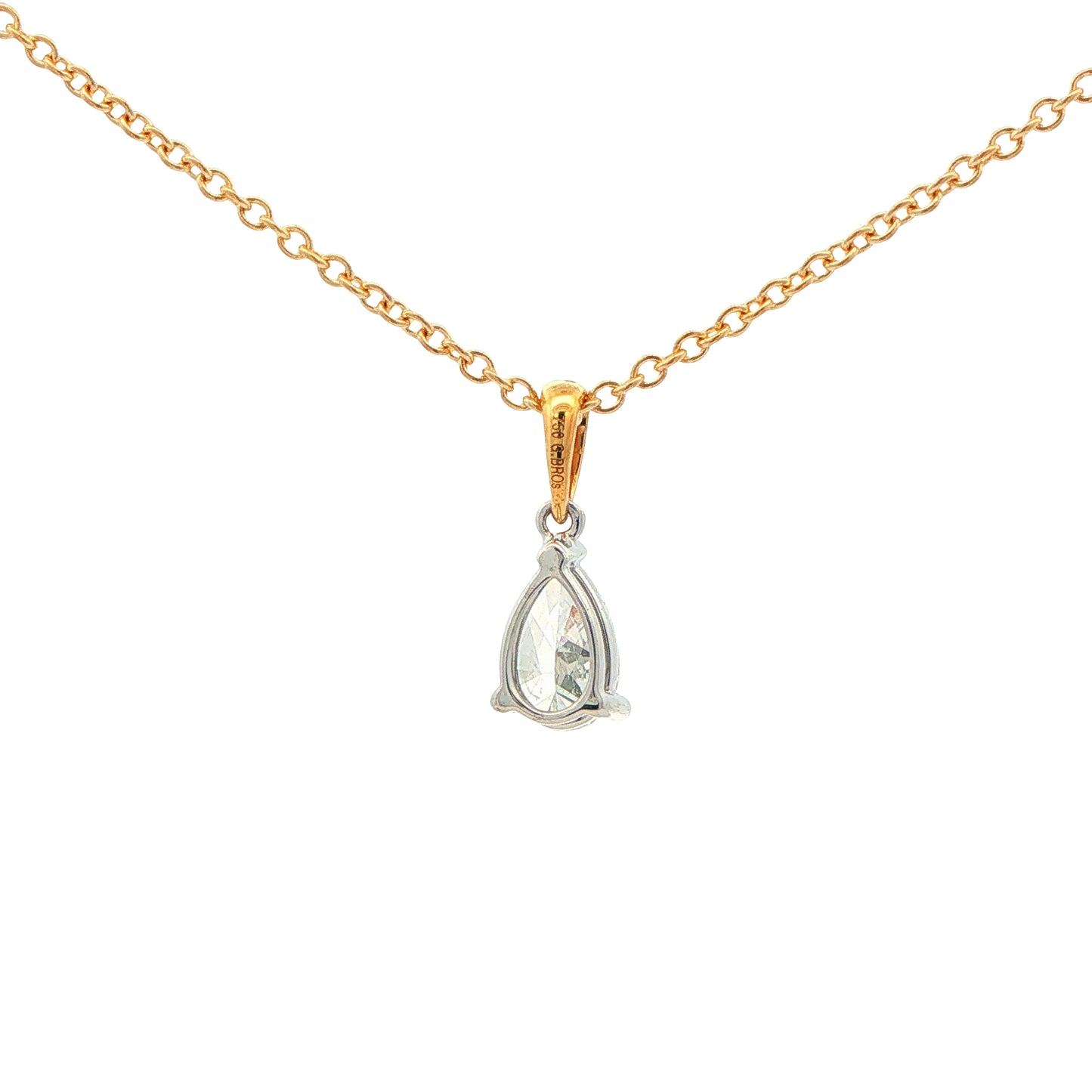 Pear Shaped Diamond Solitaire Pendant - 0.70cts Gardiner Brothers