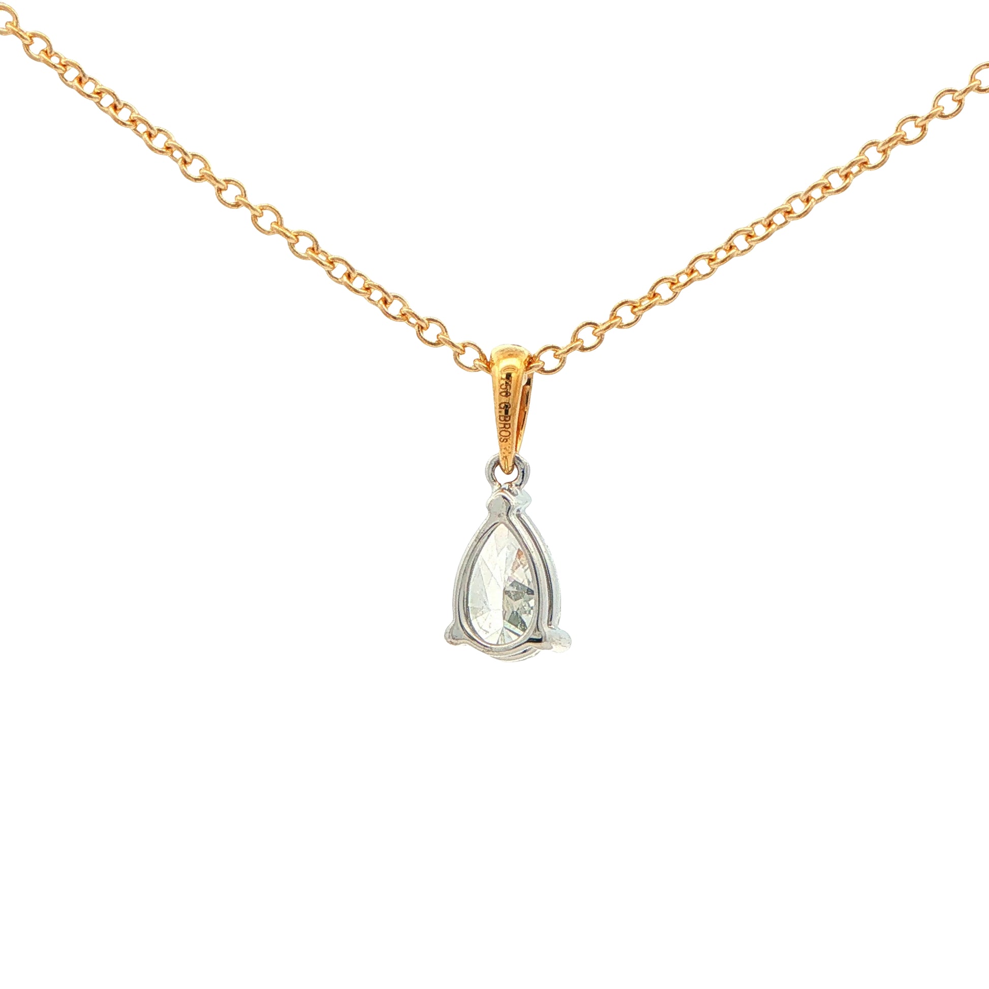 Pear Shaped Diamond Solitaire Pendant - 0.70cts Gardiner Brothers